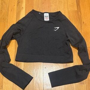 Gymshark Charcoal Long Sleeve Crop Top